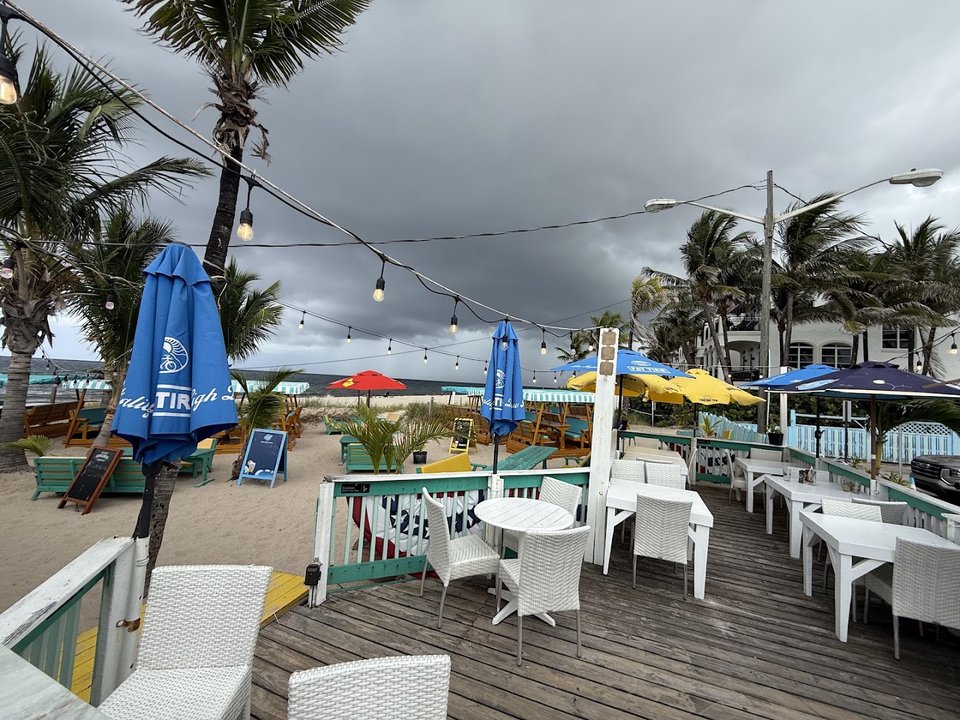 Seafood plates with ocean views.